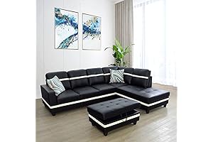 103.5" Sectional Sofa with Left Chaise Lounge and Storage Ottoman: The Ultimate howcool Comfort Haven