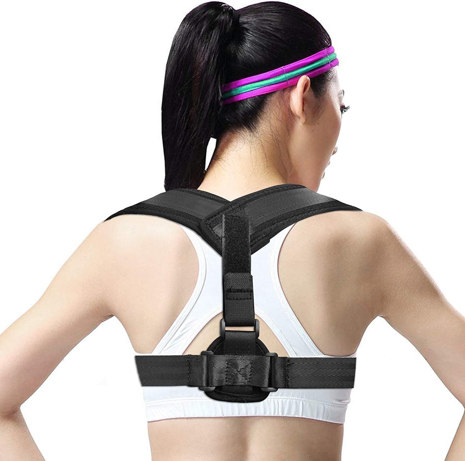 Posture Corrector, Back Support Brace, Posture Correction for Upper Back, Shoulder & Clavicle Area, Adjustable Front Back Belt Breathable Straps, Shoulder Brace Help to Improve Posture for Men & Women …
