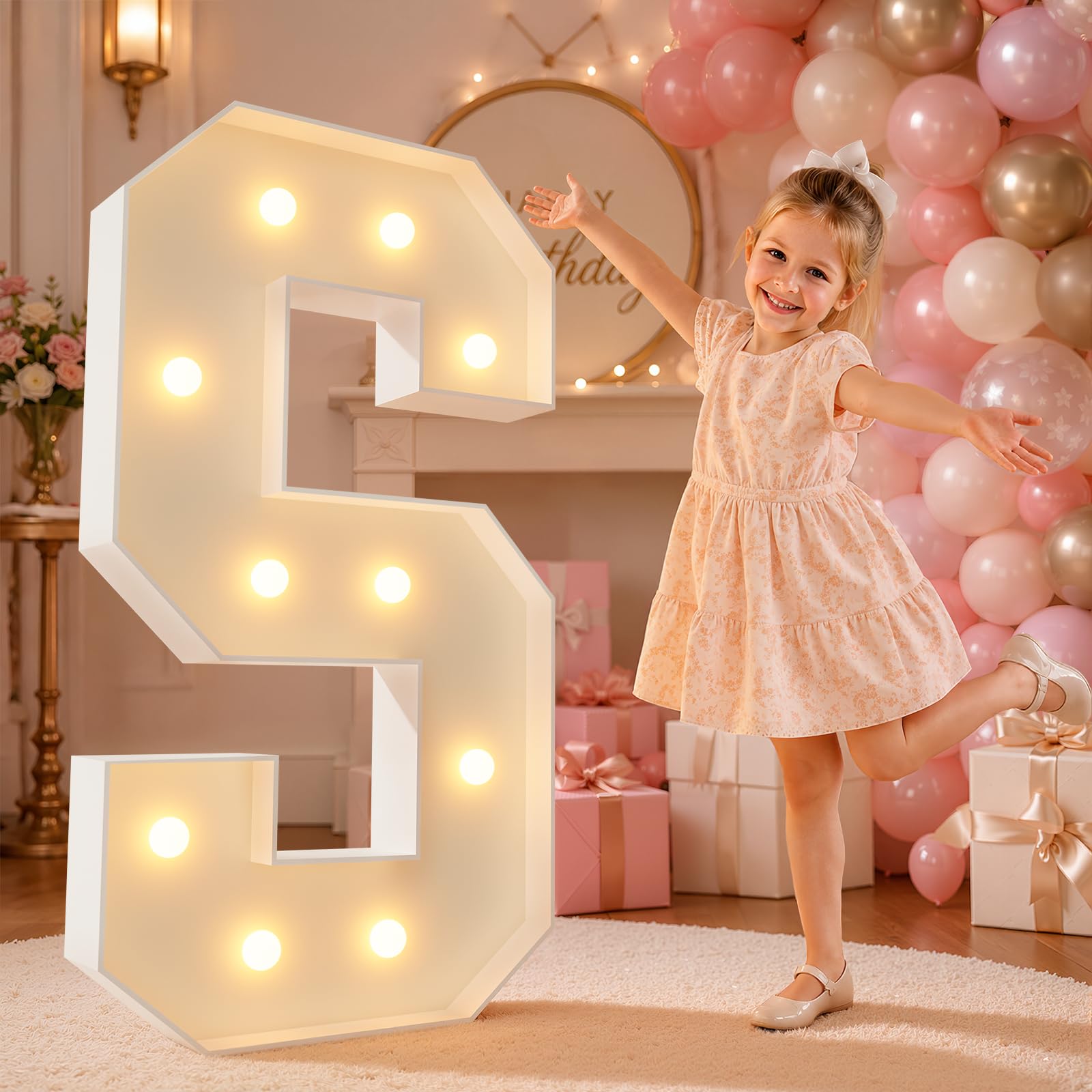 Photo 1 of ***STOCK PHOTO FOR REFERENCE ONLY*** imprsv 4FT Marquee Light Up Letters for Birthday Party Decorations Large Marquee Letters for Wedding Event, Bridal Shower, Engagement, Anniversary and Party Decor