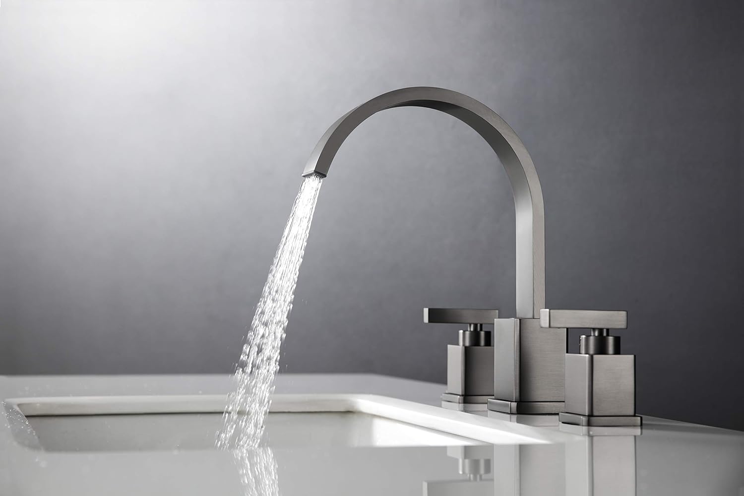 Black Friday - 60% OFF WorbWay Bathroom Faucet Black Stainless,2 Lever Handle 8 inch Widespread Bathroom Sink Faucet with Pop-Up Drain