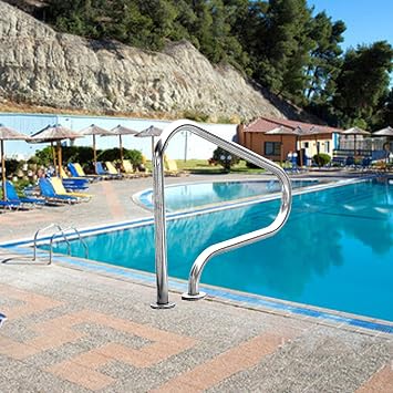 Swimming Pool Handrail Safety with armrest Cover, 304 Stainless Steel Stair Rail 31x31, High Load-Bearing