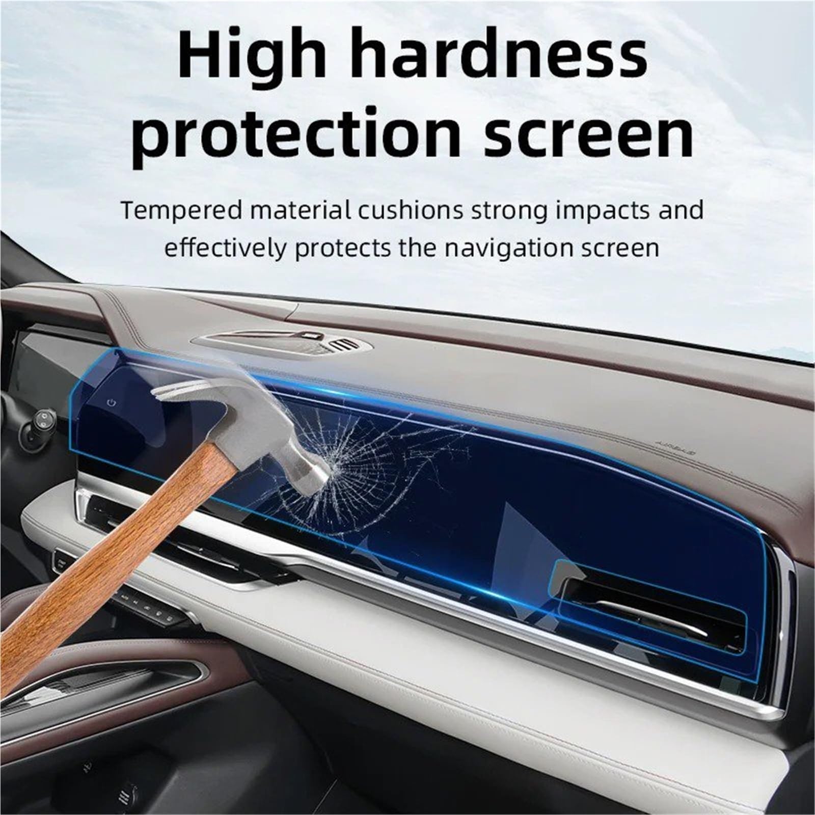 Film Protecteur d'écran pour système de Navigation GPS de Voiture Geely KX11 Monjaro Manjaro 2022-2024 HD Transparent en Verre trempé Anti-Rayures (Anti-lumière Bleue - 3 pièces)