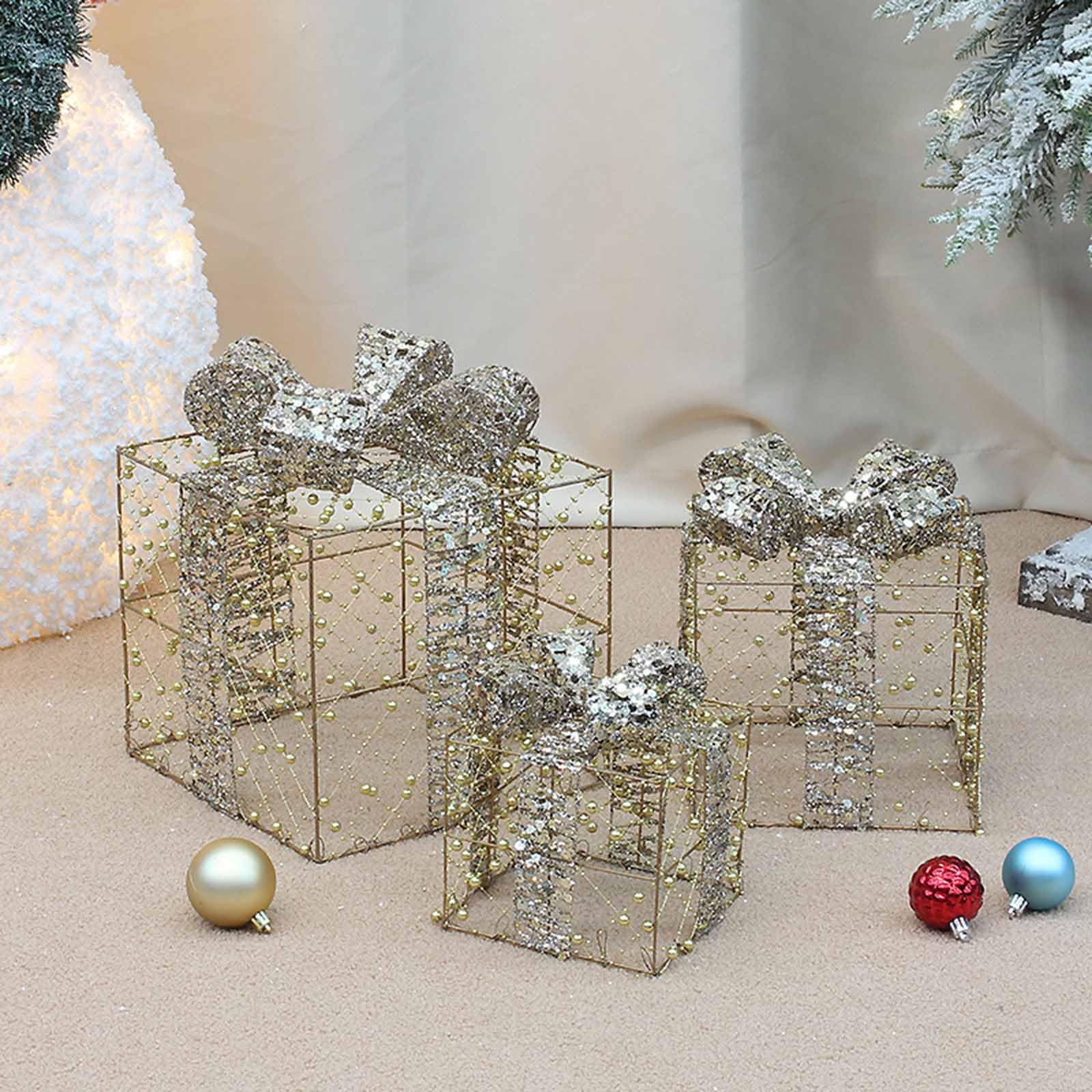 Confezione regalo natalizia luminosa per la casa, 3 pezzi/set di decorazioni per la casa, decorazione da tavolo, forniture per la decorazione della casa