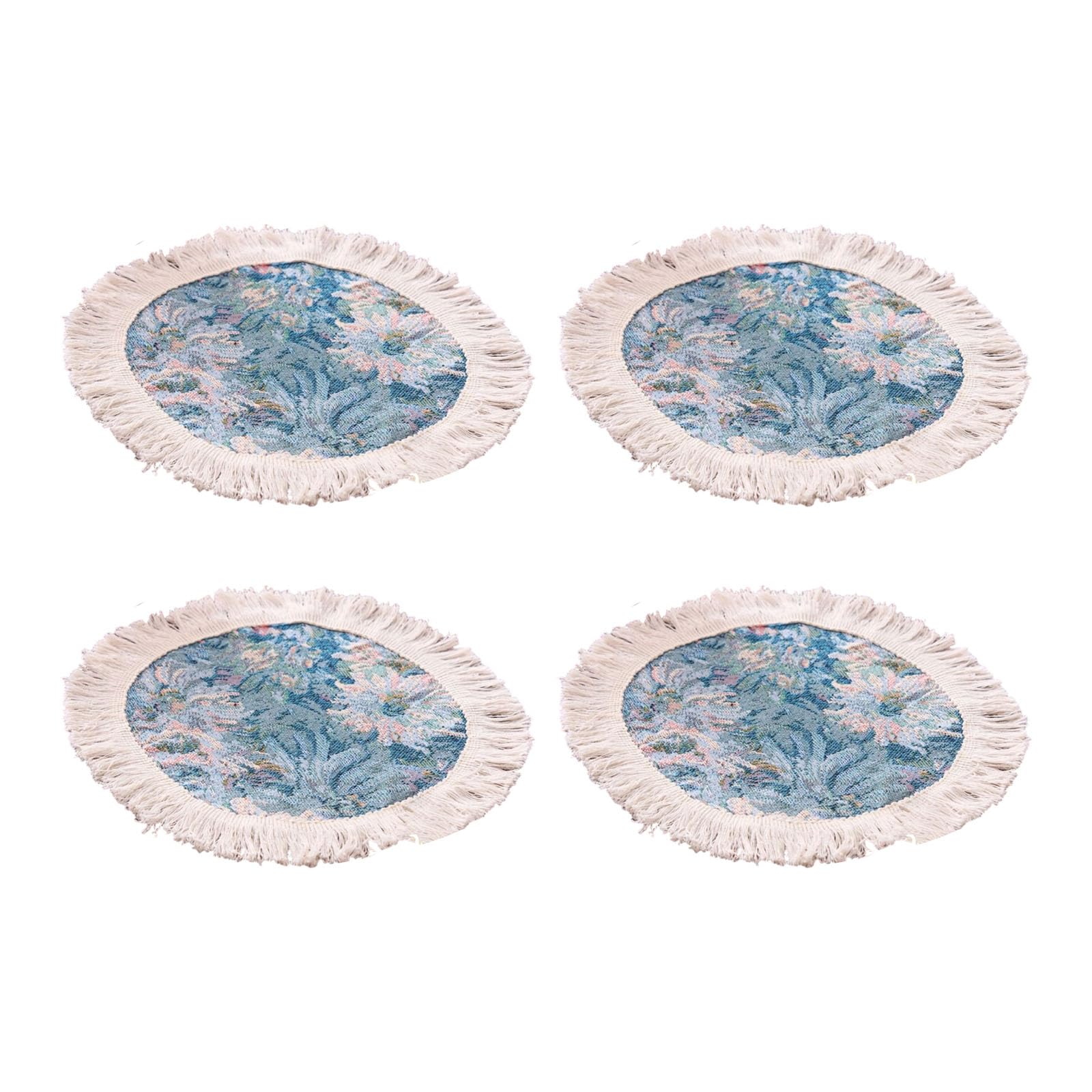 Tsophreniq Artistic Retro Cotton Linen Placemat Set of 4 with Heatproof Design Dining Accessories for Kitchen and Dining Room Washable Table Protectors
