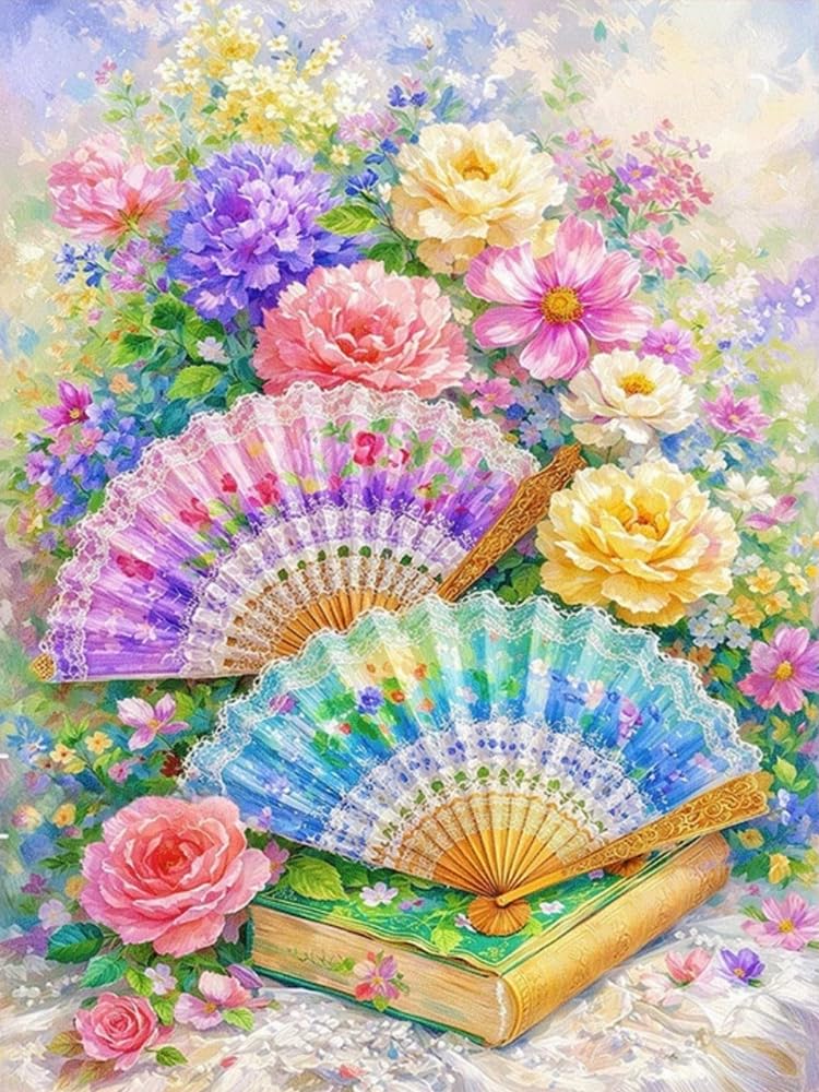 Weiniuniu Diamond Painting Kits For Adults Fan Diy Bead Crystal Rhinestone Craft Easy 5D Dimond Picture Art Home Wall Decorations 50X70cm