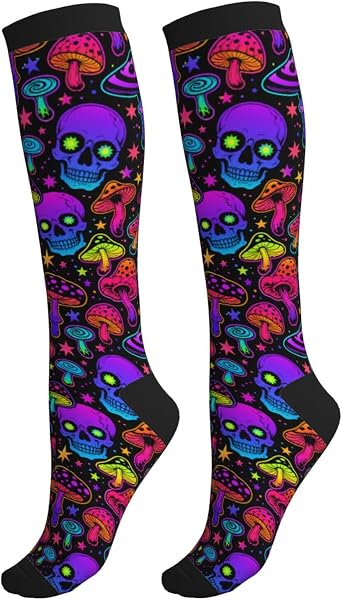 Compression Socks Calf Knee High Support Socks Novelty For Women Men Athletic Running Hiking Nurse