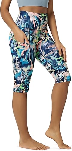 Miniatura 63 de ODODOS - Leggings capri de cintura alta para mujer con bolsillos, control de abdomen, no se transparentan, para entrenamiento atlético, running