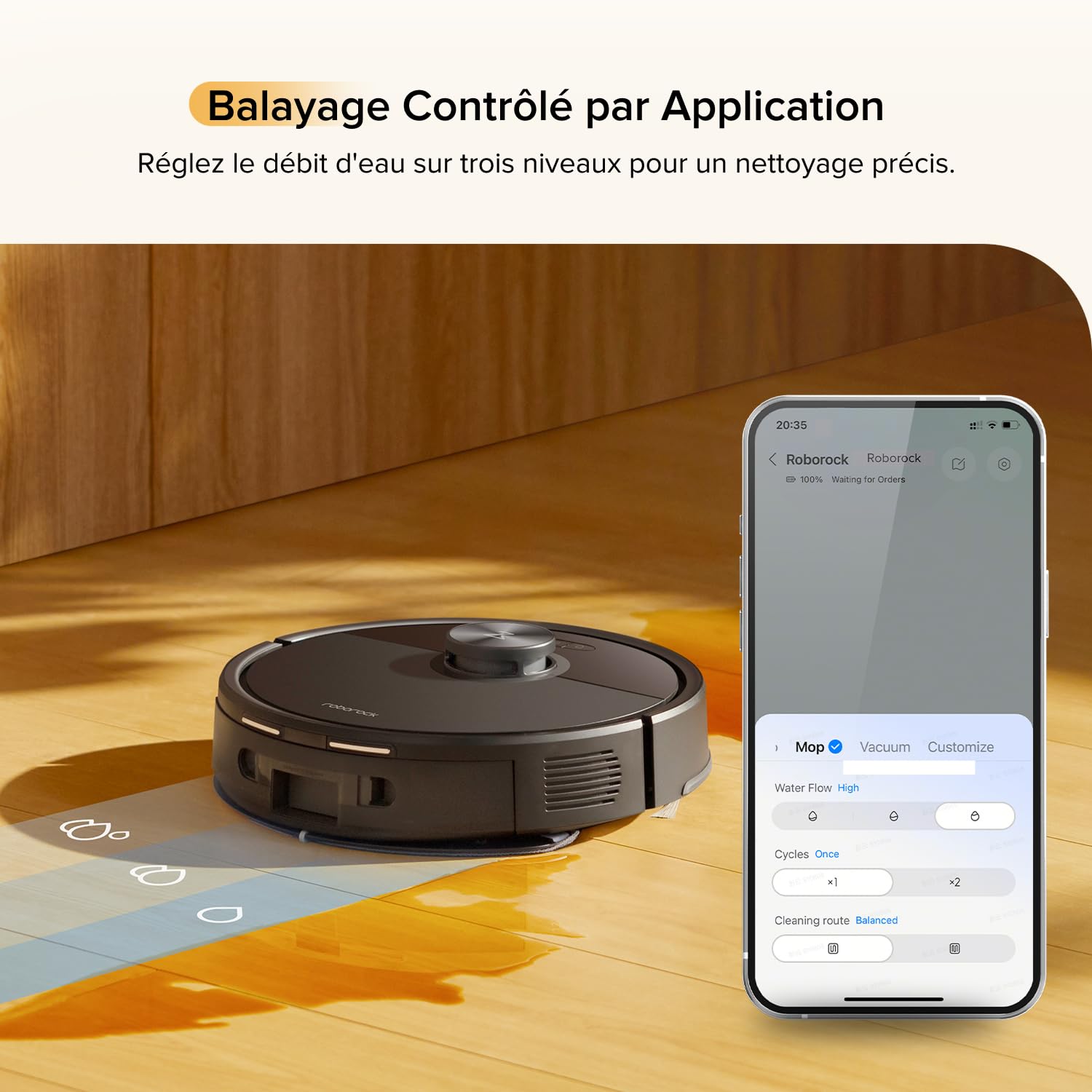 roborock Q7 M5 Set Aspirateur Robot Laveur 10 000 Pa, Double Conception Anti-Enchevêtrement, Durée de Nettoyage Prolongée, Navigation avec LiDAR Précis, APP, Noir