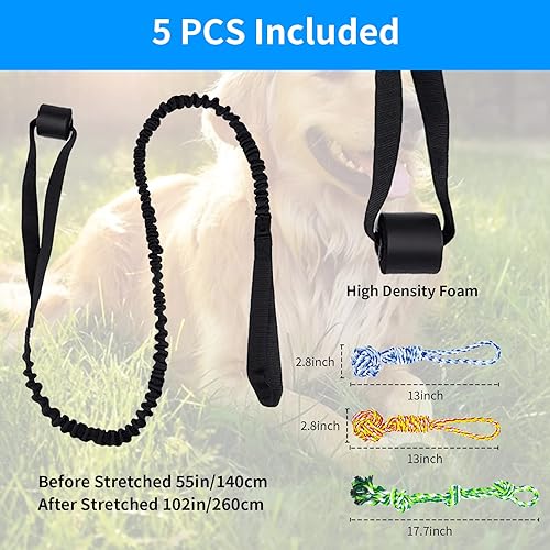 Miniatura 2 de 5 juguetes de cuerda para perros de poste de resorte, juguetes colgantes para perros, para interiores y exteriores, juguetes interactivos de