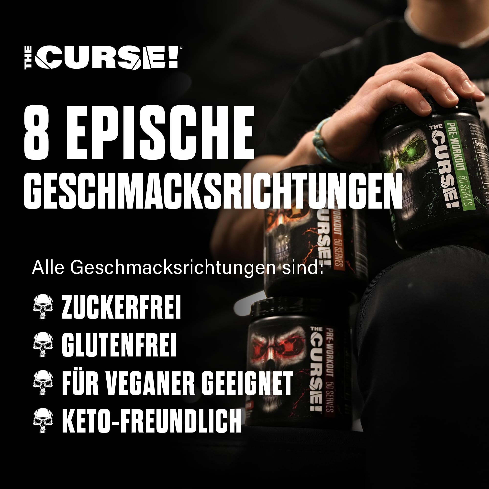JNX Sports The Curse! Pre-Workout Pulver – Tropensturm, 250 g | Energie, Fokus & Ausdauer-Booster | Beta-Alanin, Kreatin, L-Citrullin, Koffein