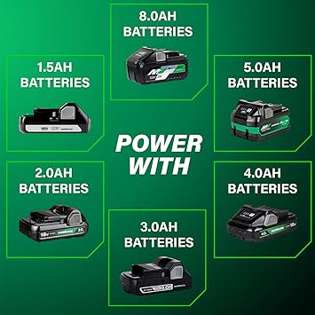 Metabo HPT 18V MultiVolt Cordless Brushless Driver Drill & Impact Driver Combo Kit, Power Tool Kit, 2 Lithium-Ion Metabo HPT Batteries and Charger, High Torque, Compact Lightweight Design, KC18DEXQB
