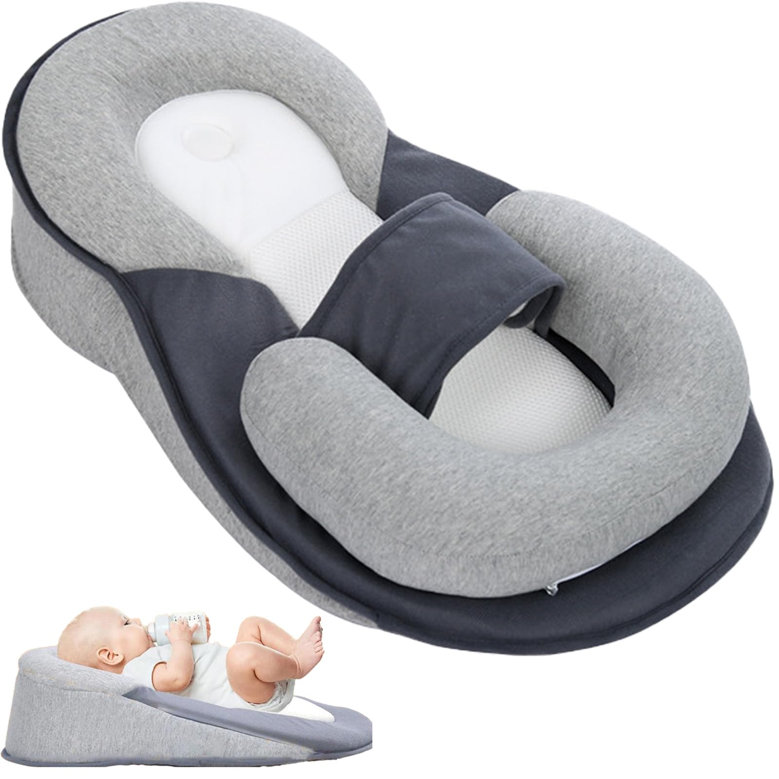 restnest baby bed acid reflux with strap, 2025 new keesley rest nest baby bed, for comfortable play & feeding support (regular)