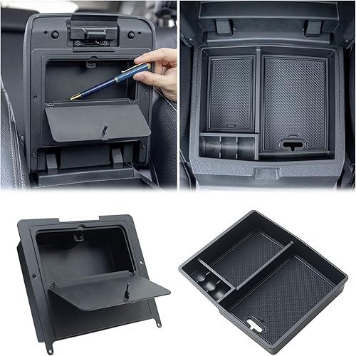 JKCOVER 2PCS Center Console Hidden Box Organizer Tray Compatible with 2024 2025 Toyota Tacoma Accessories Armrest Secret Compartment And Armrest Tray Organizer