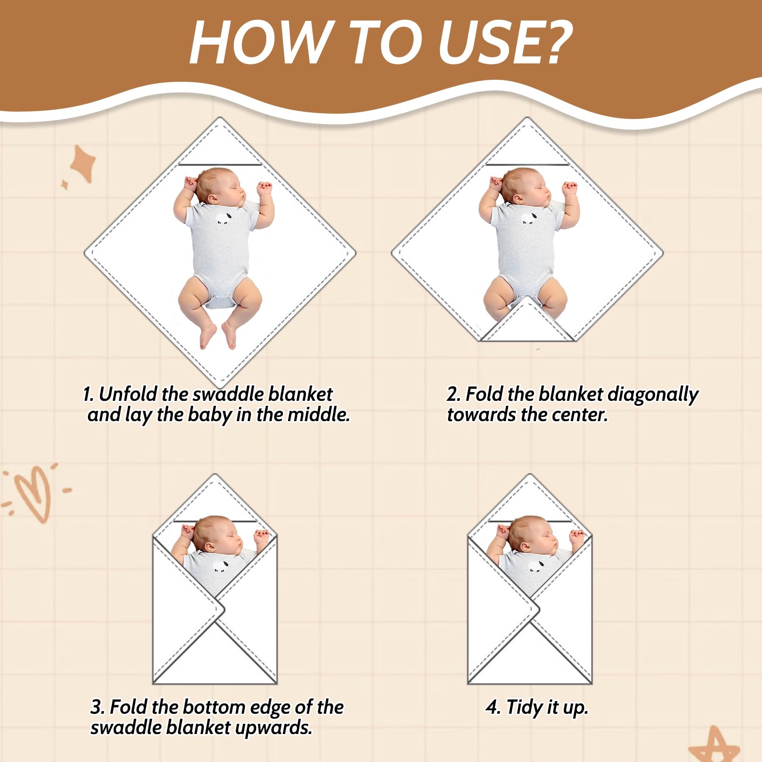 ELNX Muslin Cloths for Baby, White, 85x85cm - Image 4