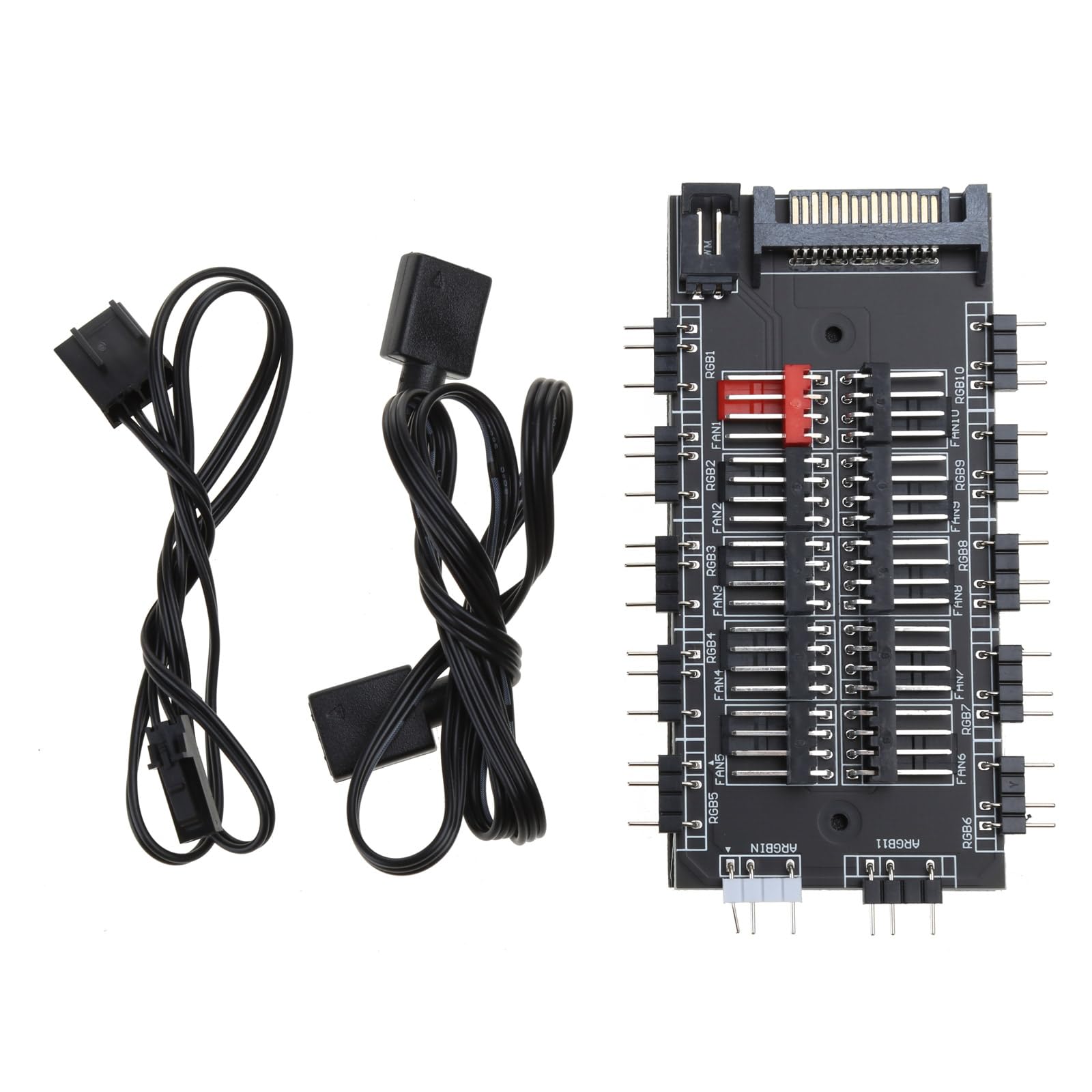 BEIDUOYANG PWM Fan+ARGB LED 2 in 1 Hub Controller 1 to 10 Multi Way Splitter 5V 3PIN 4Pin Fan Adapter Argb Splitter 1 to 10