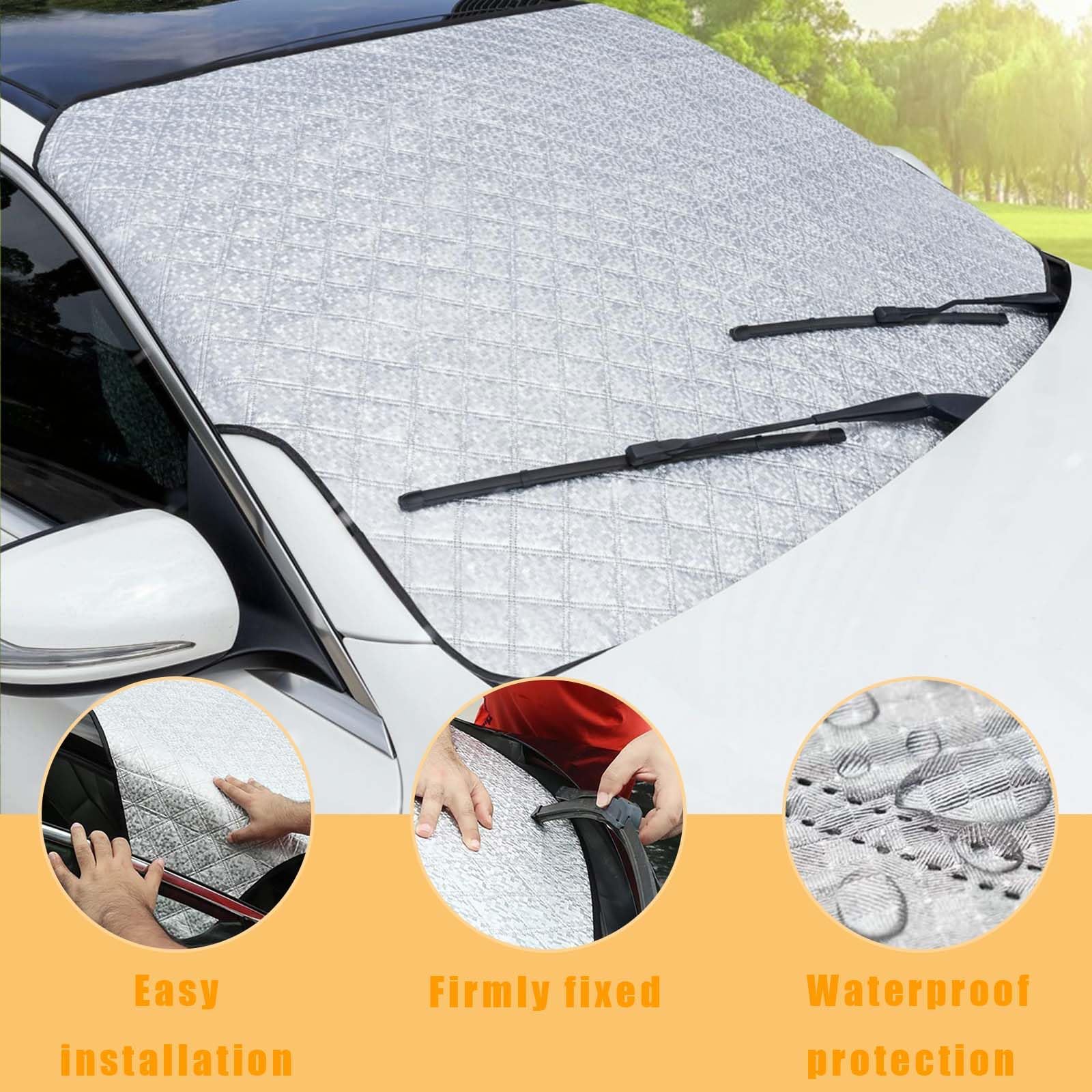 Housse De Protection Pare-brise Voiture ZHYUAN 145x95 Cm - Anti-Soleil Et Anti-Gel