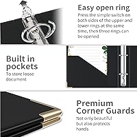 Vista 237 de Ospelelf Mini 3 Ring Binder, 2 Inch, Cute Pink Marble Binder for 5.5" x 8.5" with 5 Tab Dividers, File Folder Labels and Low Profile Clipboards