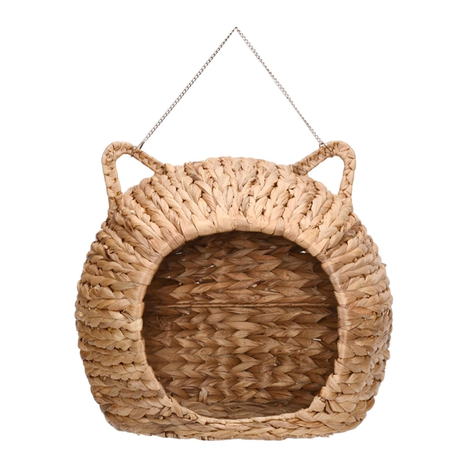 Generic Cuccia per gatti intrecciata a mano, in vimini, per interni ed esterni, elegante design naturale