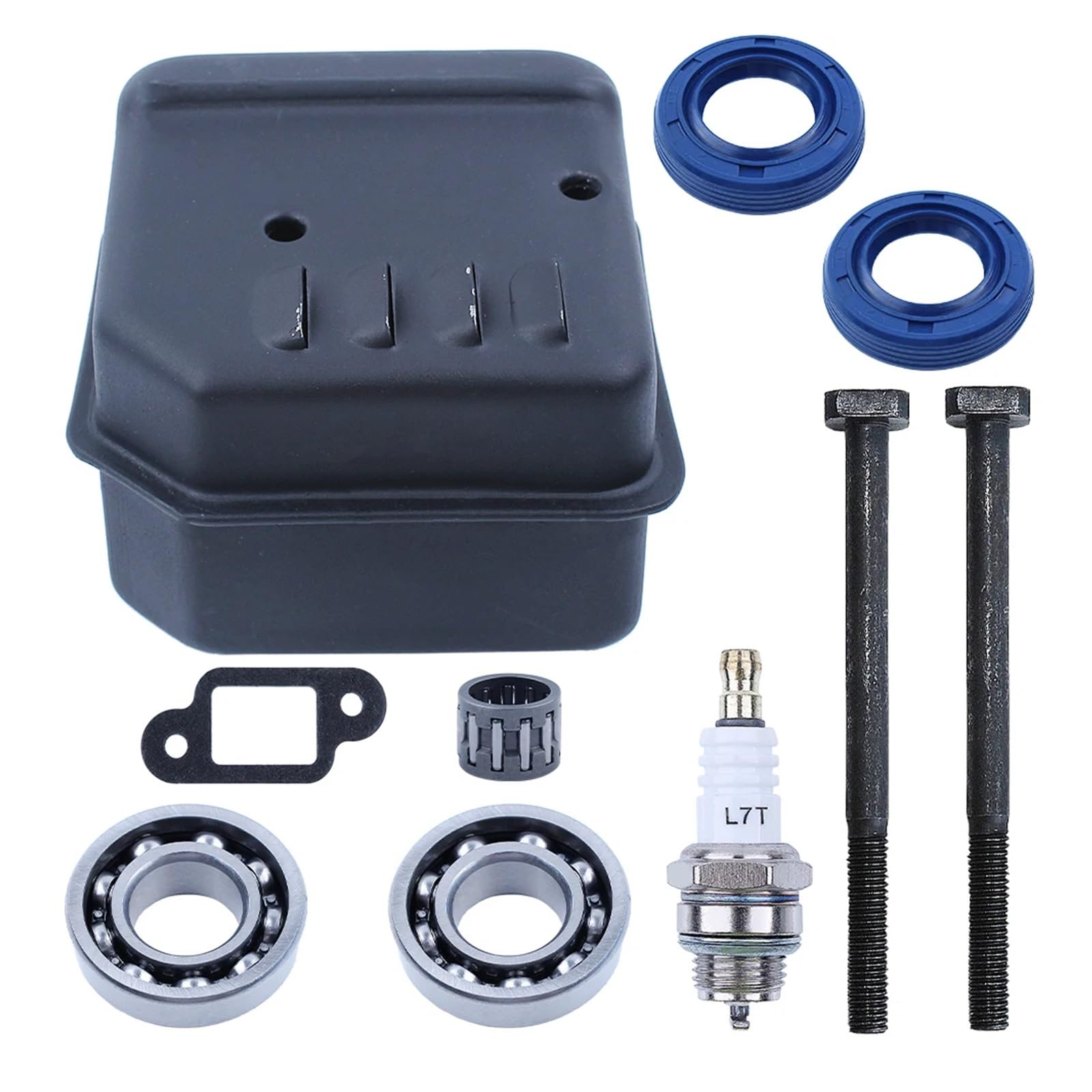 Silenziatore di Scarico for MS180 MS170 018 017 Kit Guarnizione Cuscinetto Albero Motore for bullone silenziatore, Candela, Cuscinetto ad Aghi