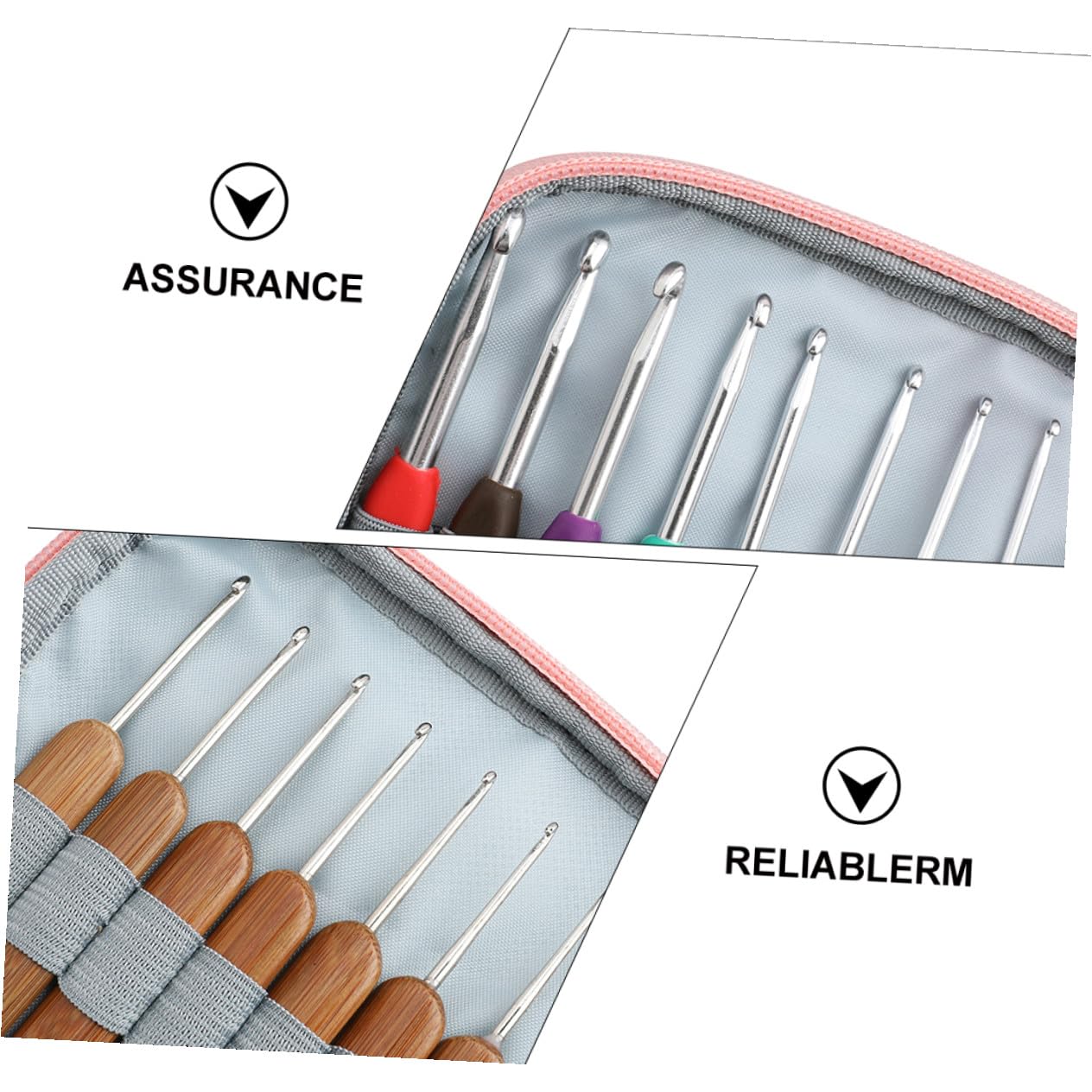 Mipcase Tpr Softgriff Häkelnadeln Satz Grün Selbstgemacht Strickzubehör mit Größenmarkierung Glatte Aluminium Häkelnadeln für Handarbeiten Häkelprojekte Geeignet für Anfänger