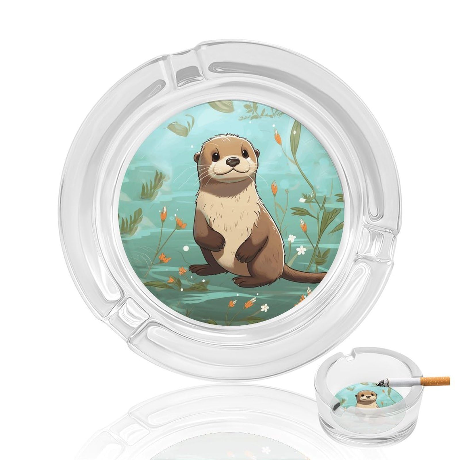 Cendrier en verre loutre pour sublimer votre salon ou balcon