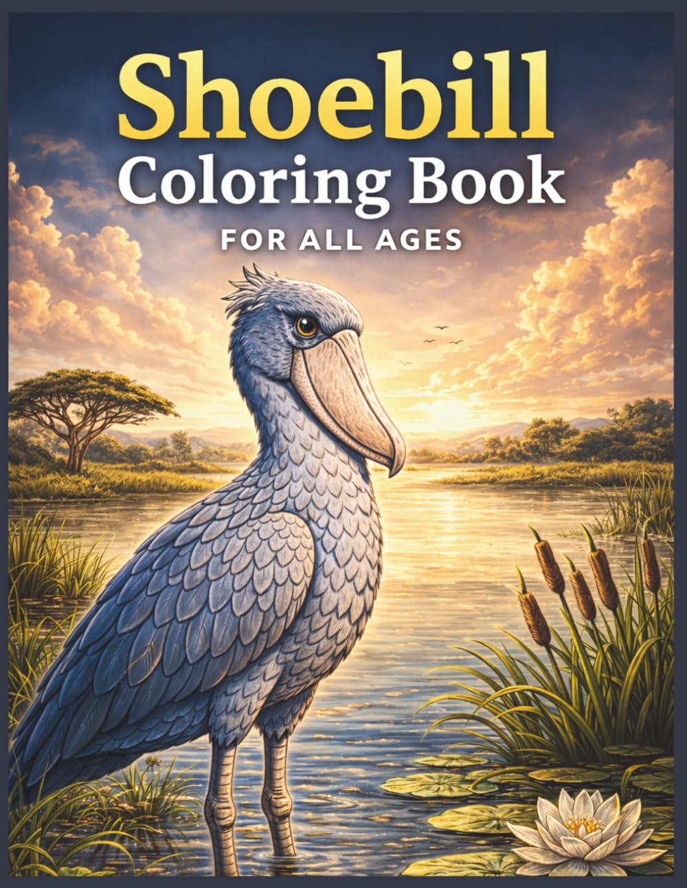 Shoebill Coloring Book for All Ages: Realistic, Cute & Relaxing Shoebill Bird Designs for Kids, Teens and Adults: 50 Easy & Detailed Shoebill Coloring ... for Creativity, Relaxation and Fun Learning