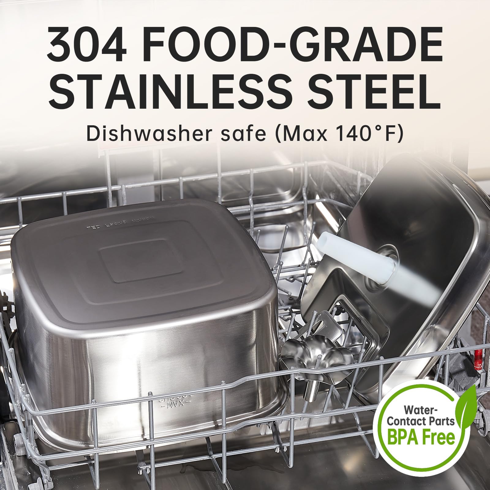 Veken Innovation Award Winner Stainless Steel Dog Fountain, 237oz, C2 Max view 2