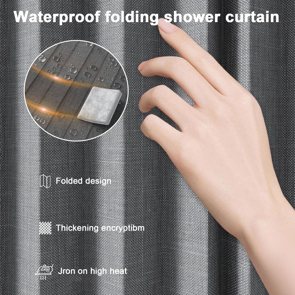 Barra de ducha ajustable sin taladro, L U Sd con ventosas fuertes, resistente al moho, diseño plegable para bañeras, gris y azul, 3 pliegues, fácil instalación