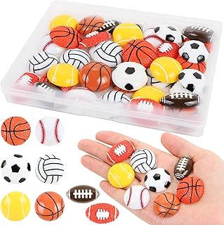 40 Pcs Tiny Resin Sports Ball Embellishment, Flatback Sports Balls Decor...