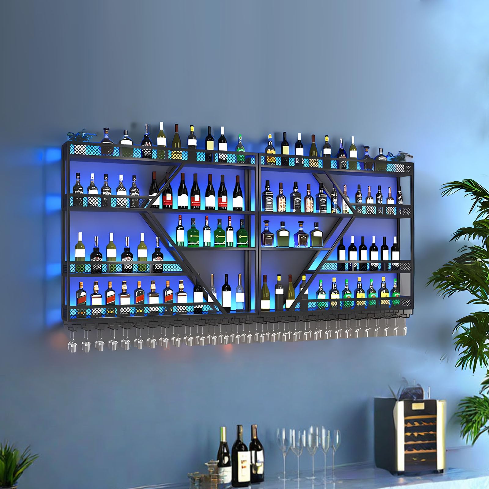 Diamond Shaped Wine Rack Wall Mounted Wine Rack - 3-Tier Diamond Design ...