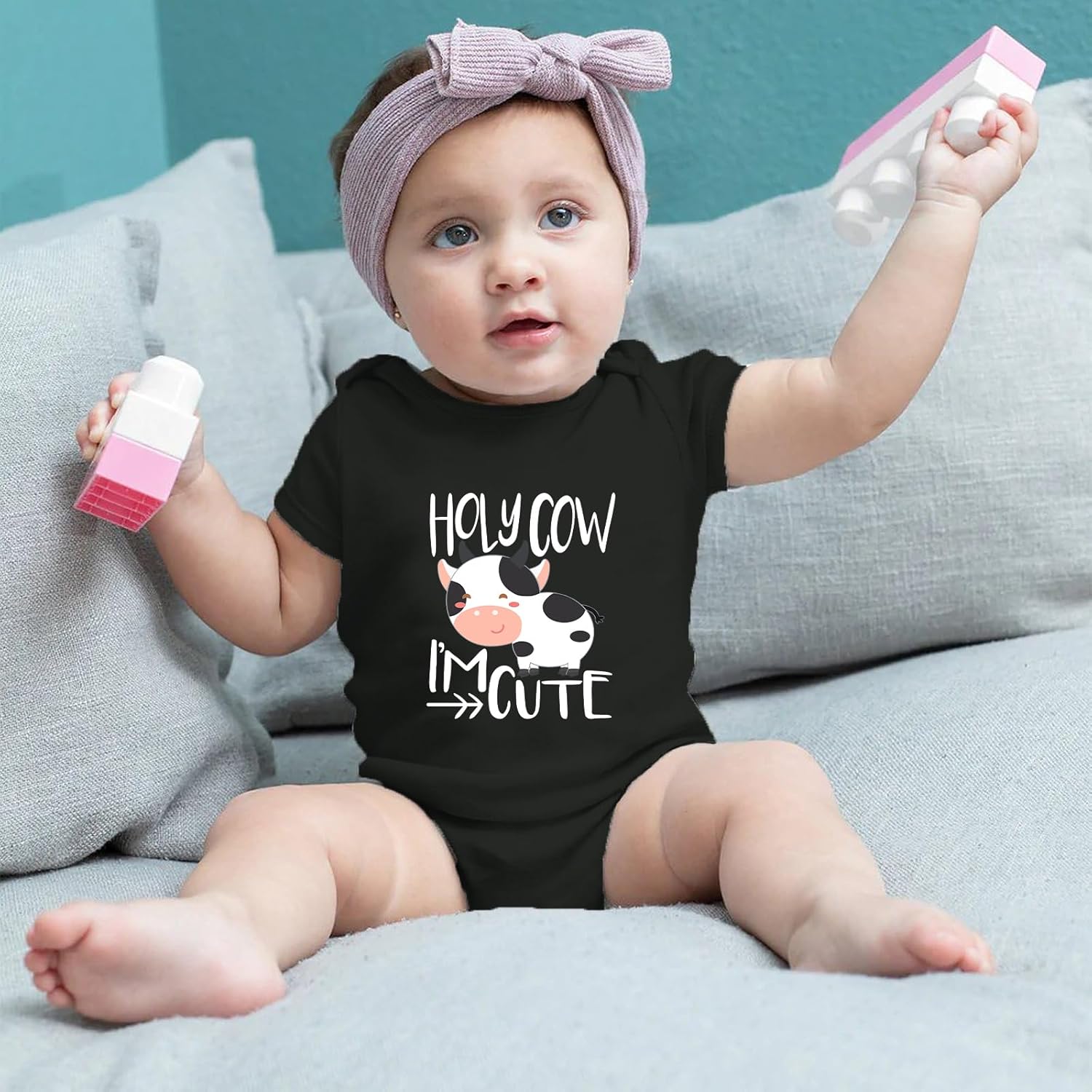 Mooooody Baby Bodysuit Cow Print Bodysuit for Baby Cow Stuff Clothes Cute Babies Romper Unisex - Image 3