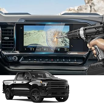 2026 Chevy Silverado Screen Protector for 26 Chevy Silverado 1500/2500HD 3500HDLT/RST/LT Trail Boss/LTZ/ZR2/High Country 13.4 Screen Cover for 2022-2026 Silverado Accessories Tempered Glass