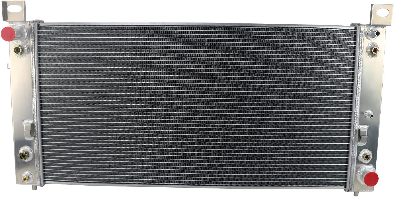 CoolingCare All Aluminum Double Oilcooler 3 Row Radiator for 1999-2011 Chevy Silverado, GMC Sierra 1500 2500 Series V8 Engine (19" x 40" OVERALL)