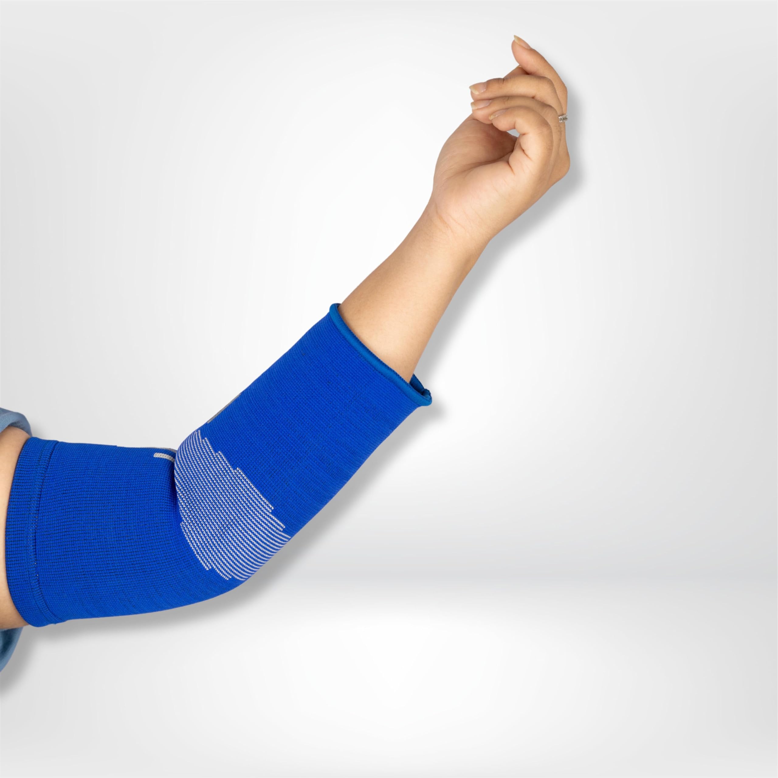 SC REHAB ELBOW SUPPORT -4WAY STRETCHABLE -COTTON ELASTIC -SPORTS LOOK-ONE PAIR (L, BLUE)