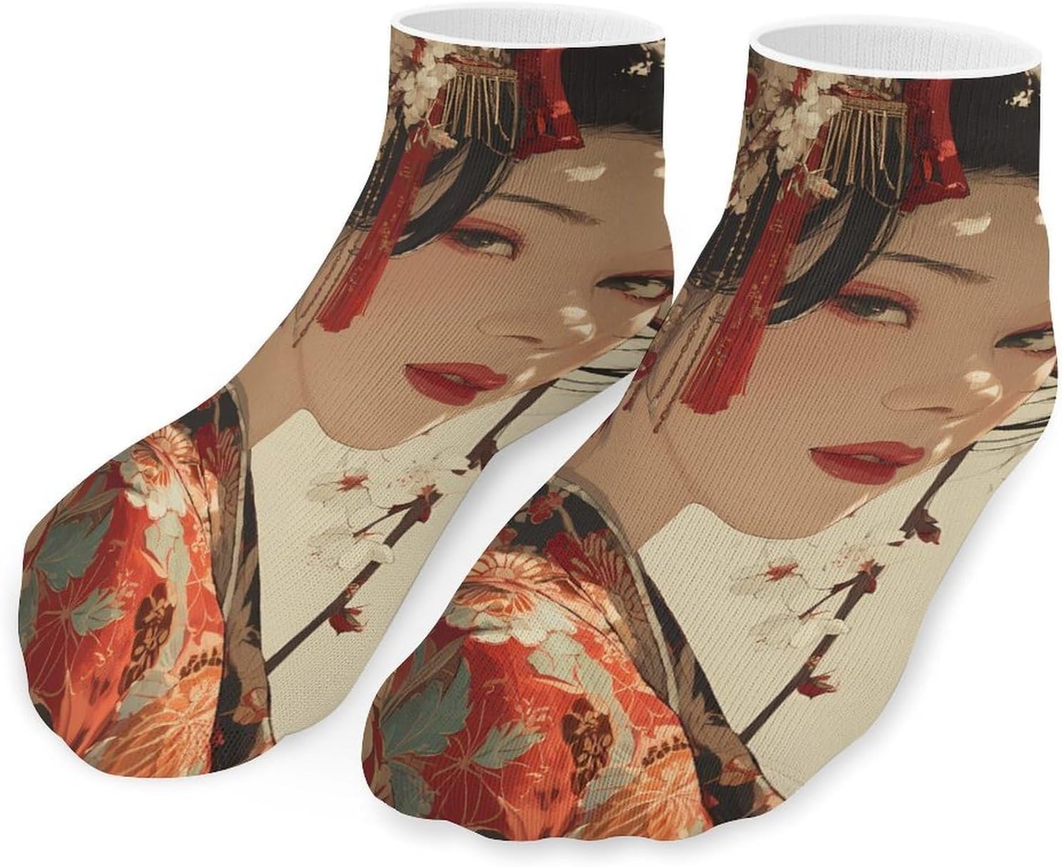Japanese Woman Traditional Clothing No Show Ankle Socks Low Cut Non Slip Flat Boat Line 5 Pairs Set