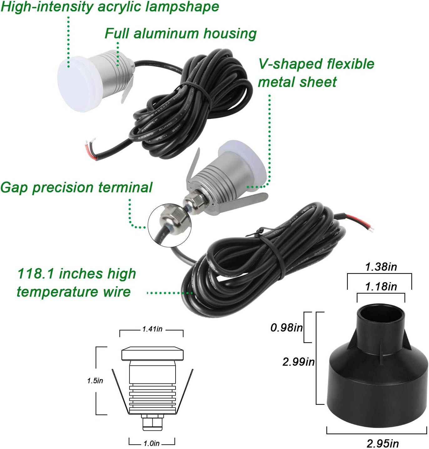 Get Discount Offer Landscapestation LED Deck Lights 10 Packs, 1W Low Voltage Landscape Recessed Wall Lights 12V Step Light Waterproof Moonlight Step Lights for Driveway Pathway Stair (Warm White 3000K)