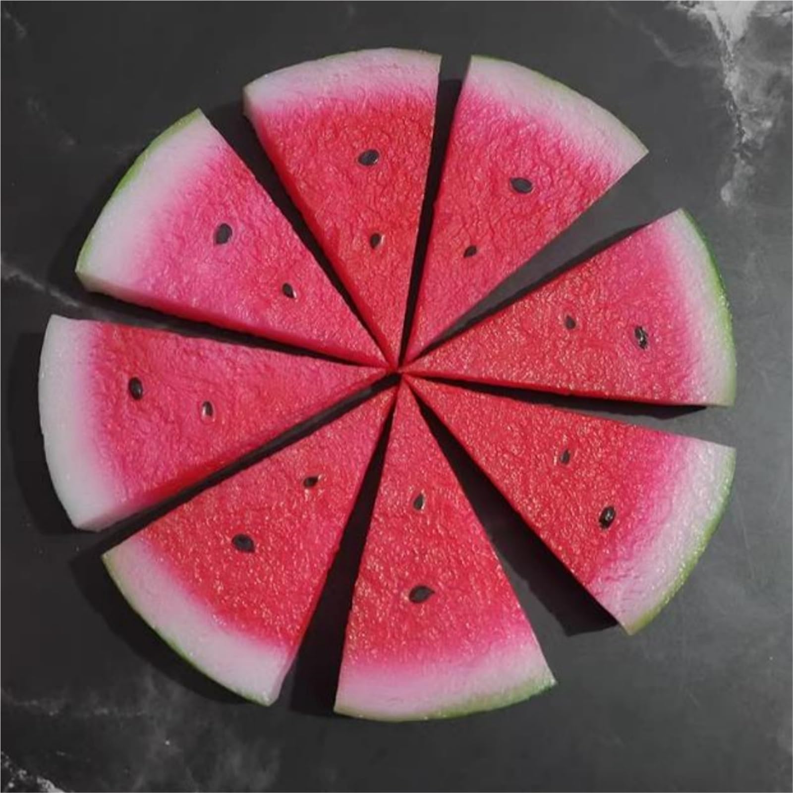 DYYEUAVT Model Fruit Simulated Watermelon Slice Cutting Tray Decoration Food Early Education Photography Props Cabinet Display(Color 2)