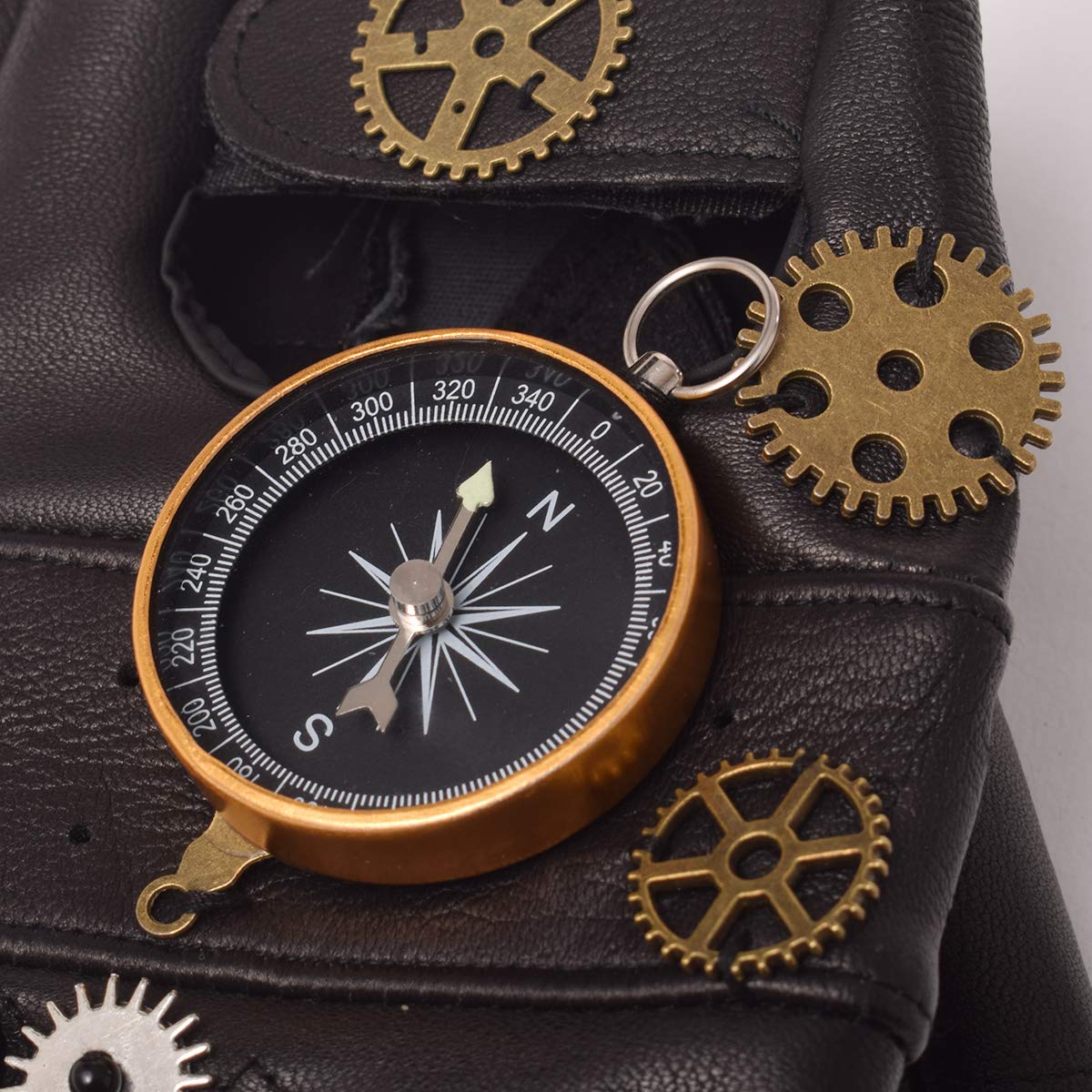 GRACEART Rękawice steampunkowe gotyckie męskie rękawiczki bez palców
