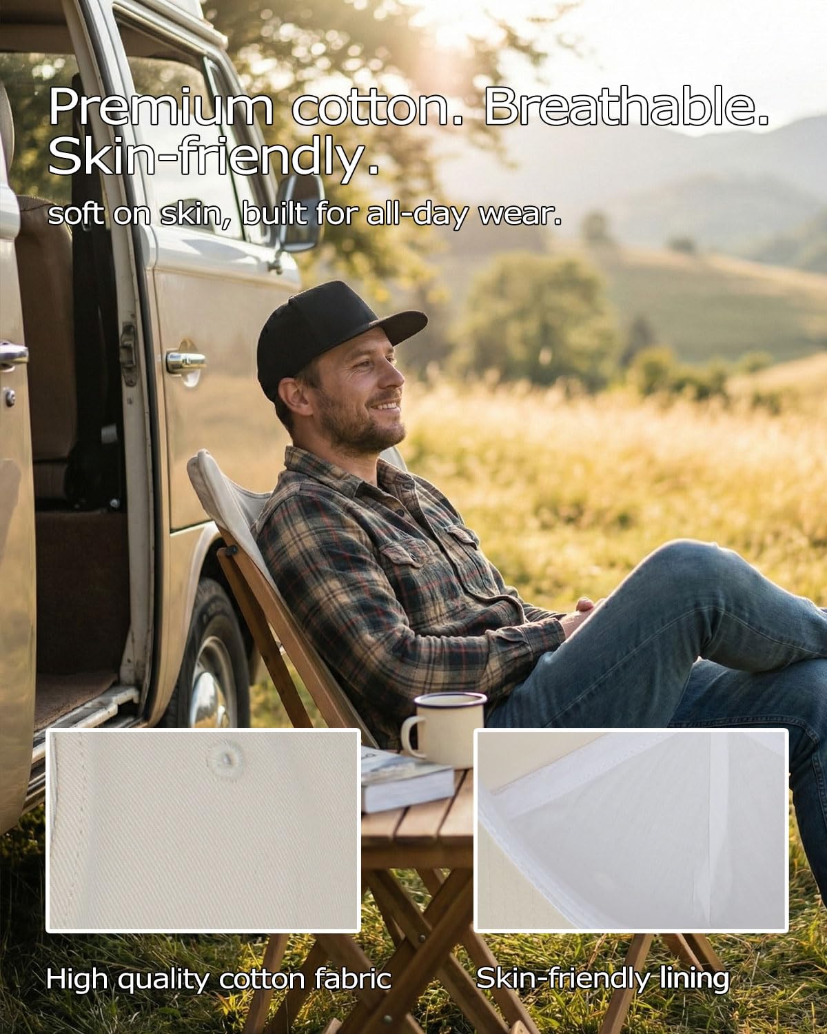 Zylioo Gorras de béisbol XXL de corona alta para cabezas más grandes, gorra de béisbol estructurada, sombreros de protección solar para deportes casuales al aire libre — view 5