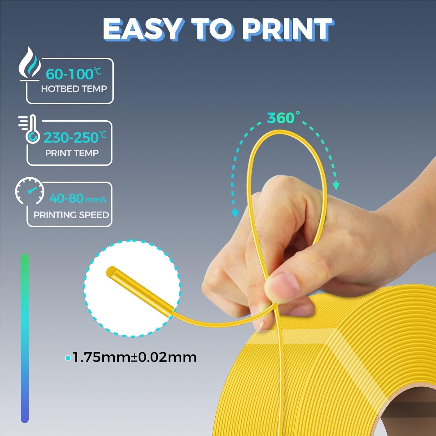 For creality PETG Filament Refill 1.75mm 3D Printer Filament 1kg Filament on Aluminum Reusable Spool Dimensional Accuracy ±0.03mm(Green)