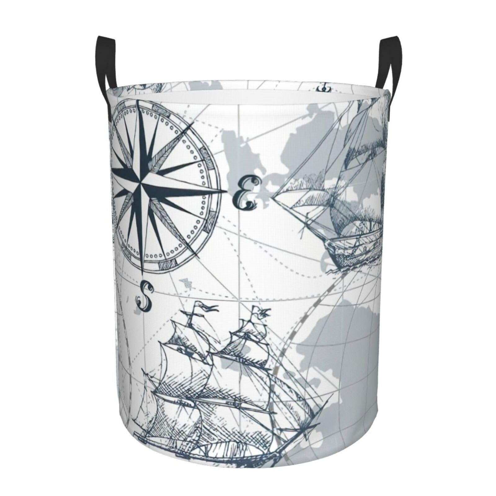 Panier à linge haut voilier marine pour chambre