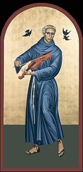Trinity Stores Wood Plaque - 5x10 St. Francis Solano by Br. Robert Lentz, OFM