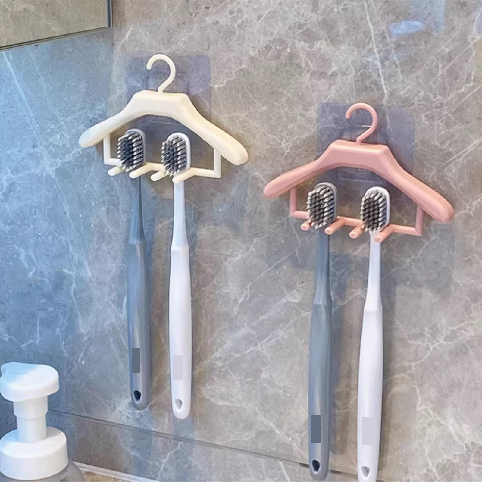 Bagno Porta Portaspazzolino da Parete a Forma di Appendiabiti in plastica autoadesiva Spazzolino Accessori(Blue)