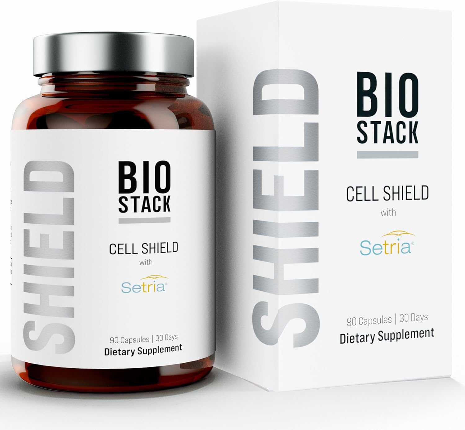 BIOSTACK Cell Shield with Setria Glutathione | Liposomal Supplement with Vitamin C, Turmeric, and C3 Curcumin Complex | Pure Reduced L-Glutathione 500mg