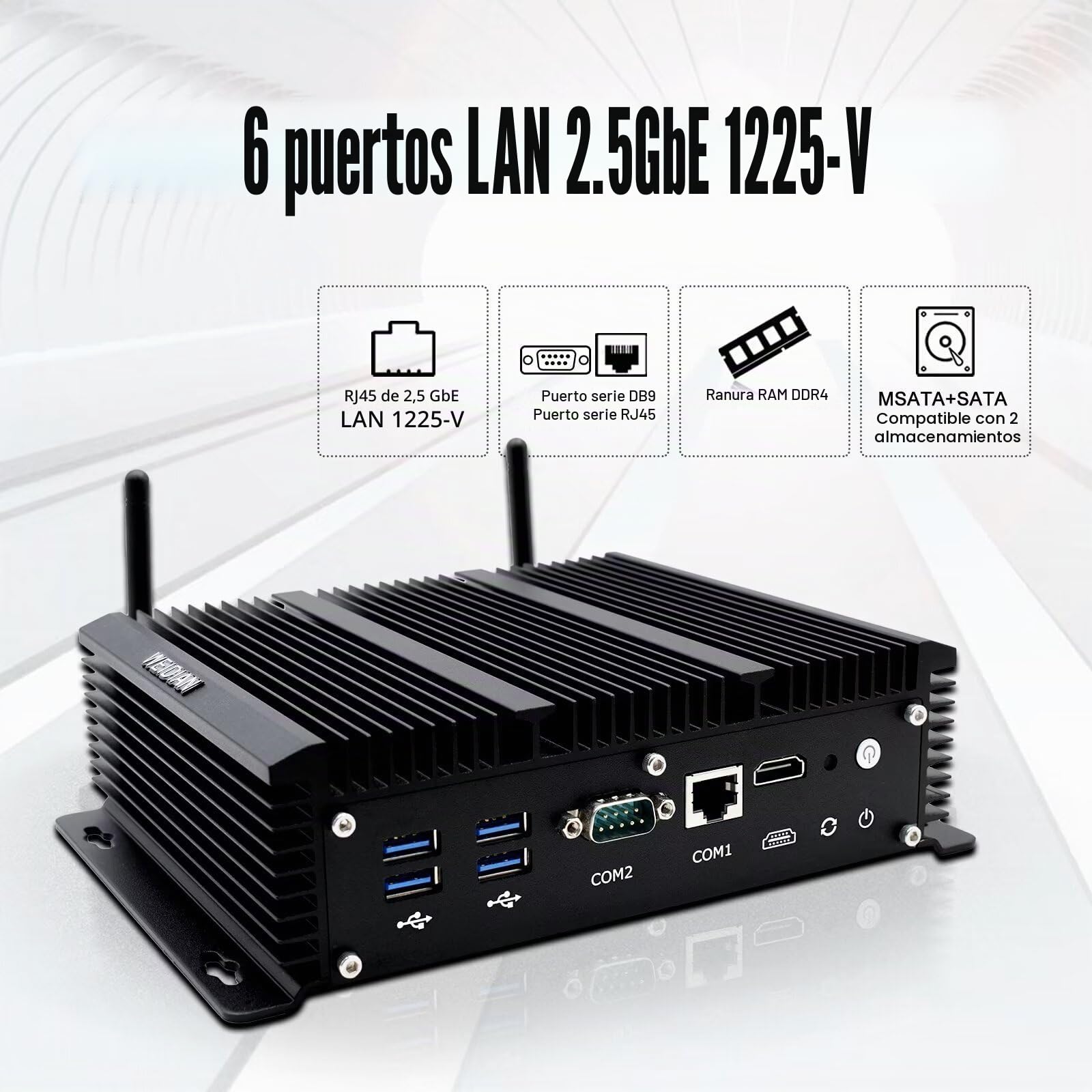 WEIDIAN Firewall PC Micro Appliance 2.5G, Fanless Computer 6 x 2.5GbE I225-V Port, Industrial PC Core i3-8140U, HD, USB3.0, WiFi, SIM Slot, Compatible with OPNsense etc (8GB RAM 128GB SSD)