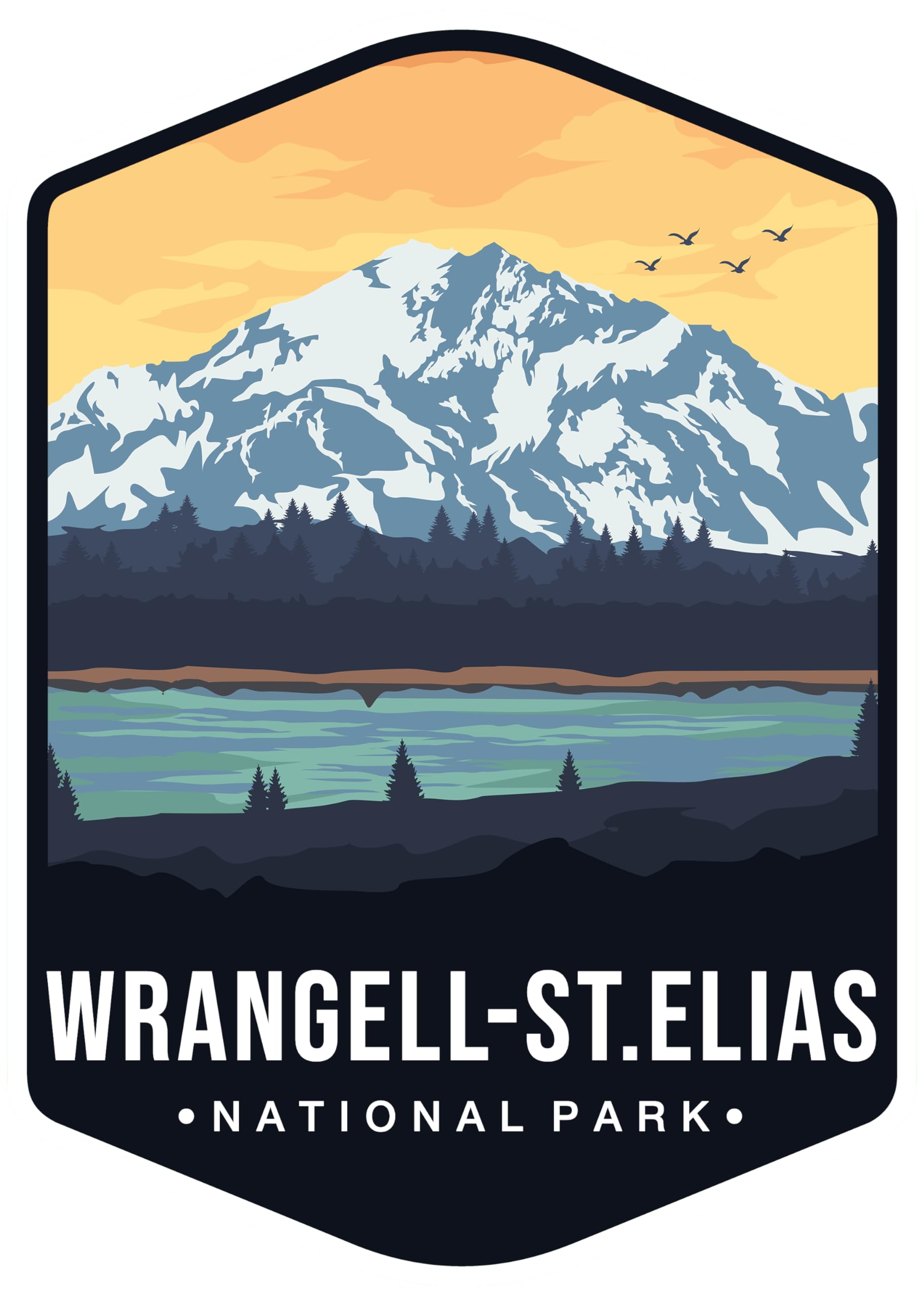 eDesign Wrangell-St. Elias National Park Sticker - 4 Inches - National Park Stickers for Waterbottle Scrapbook Car Truck SUV Van Window Bumper Wall