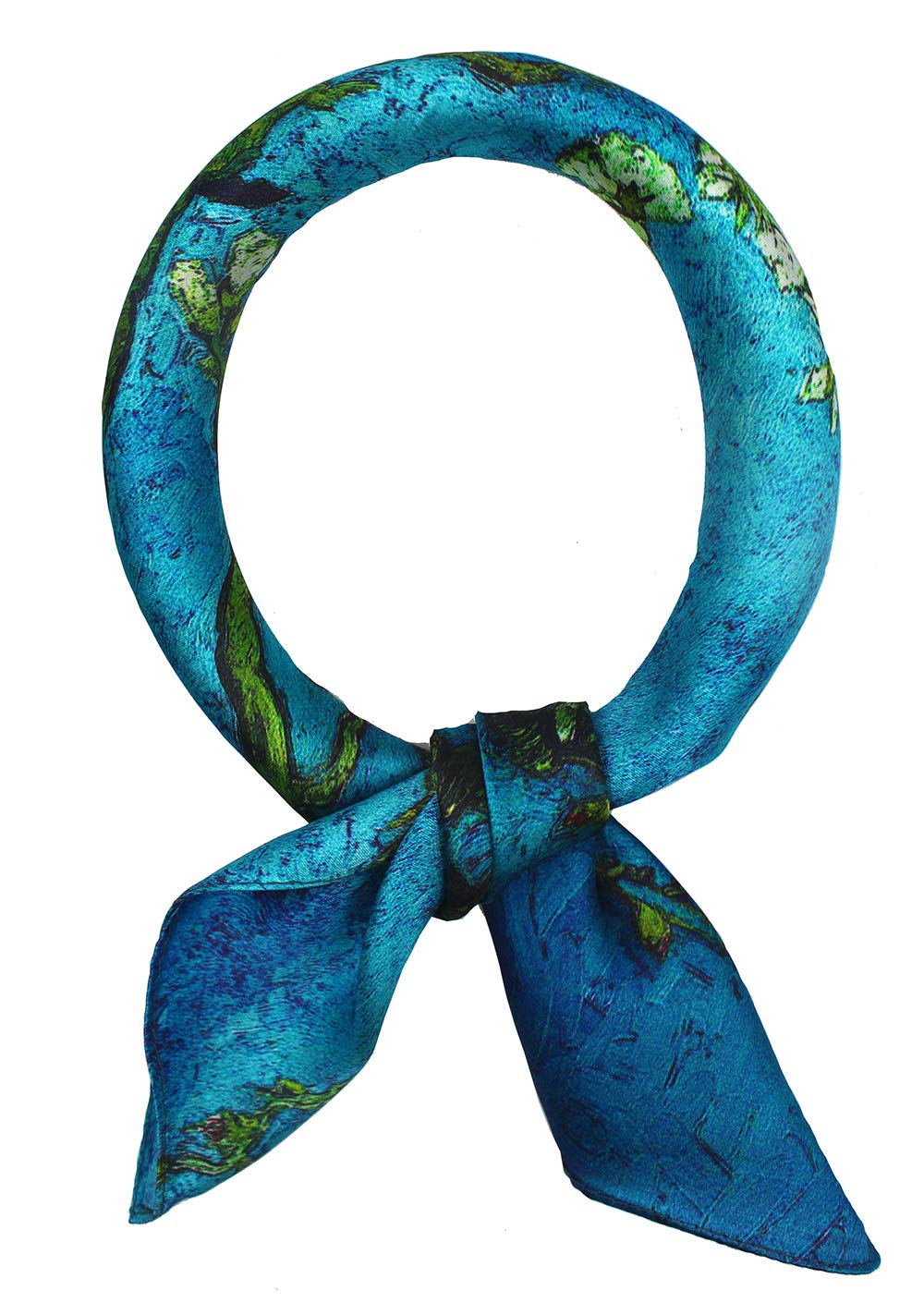 ANDANTINO100% Real Mulberry Silk Scarf -53 x 53 cm- Lightweight Neckerchief –Women Men Small Square Digital Printed Scarves From