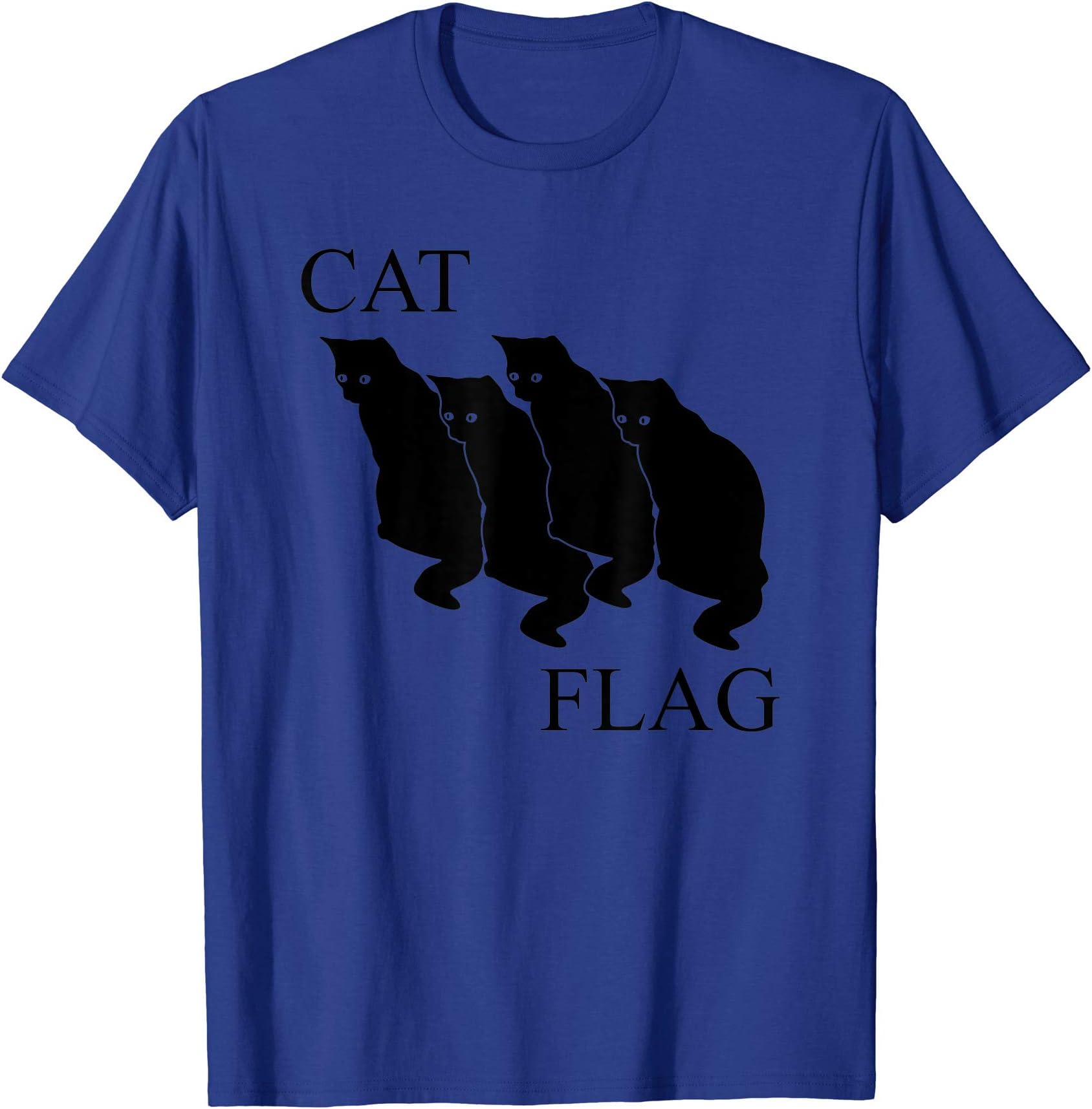 Cat Flag T-ShirtCat Flag Funny Black Flag T-Shirt - Black Cat Graphic Shirt Men Women Girls Kids T-ShirtOEKO-TEX STANDARD 100