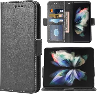 Wallet Case for Samsung Galaxy Z Fold 3 5G 2021 Women Men Black