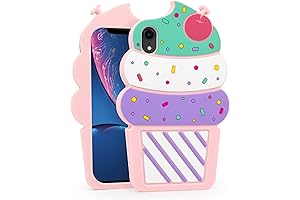 Cute Ice Cream iPhone XR Cases, Cupcakes Funny 3D Cartoon Silicone Cases...